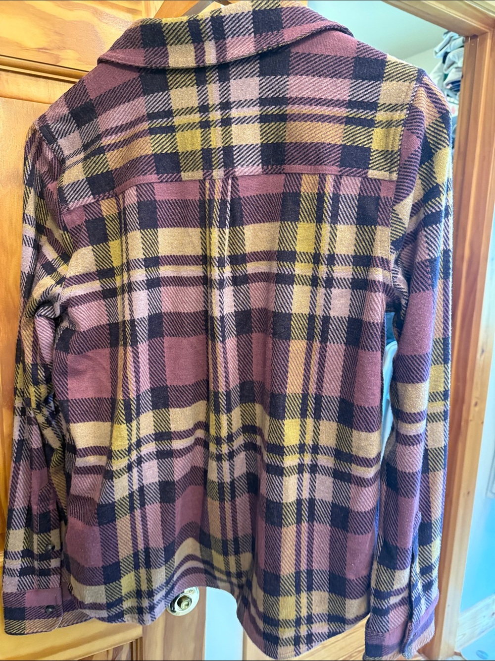 Faherty Pink and Yellow Plaid Button-Up Shacket - Picture 3 of 3